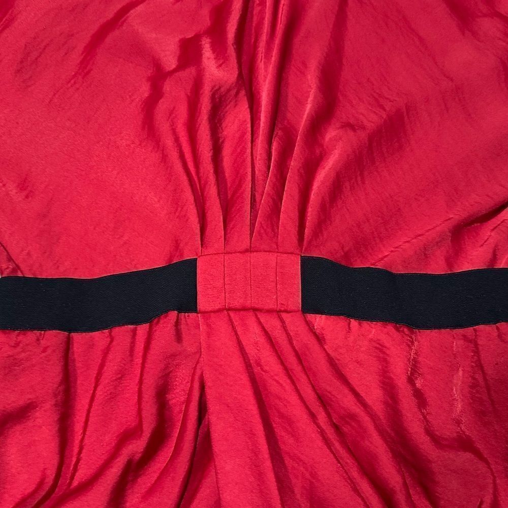 BCBGMAXAZRIA Red Iselin Midi Drape Dress Size Small - Picture 3 of 13